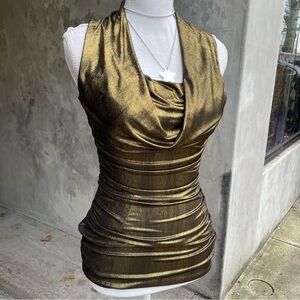 Vintage y2k Express Metallic Gold Tank Top